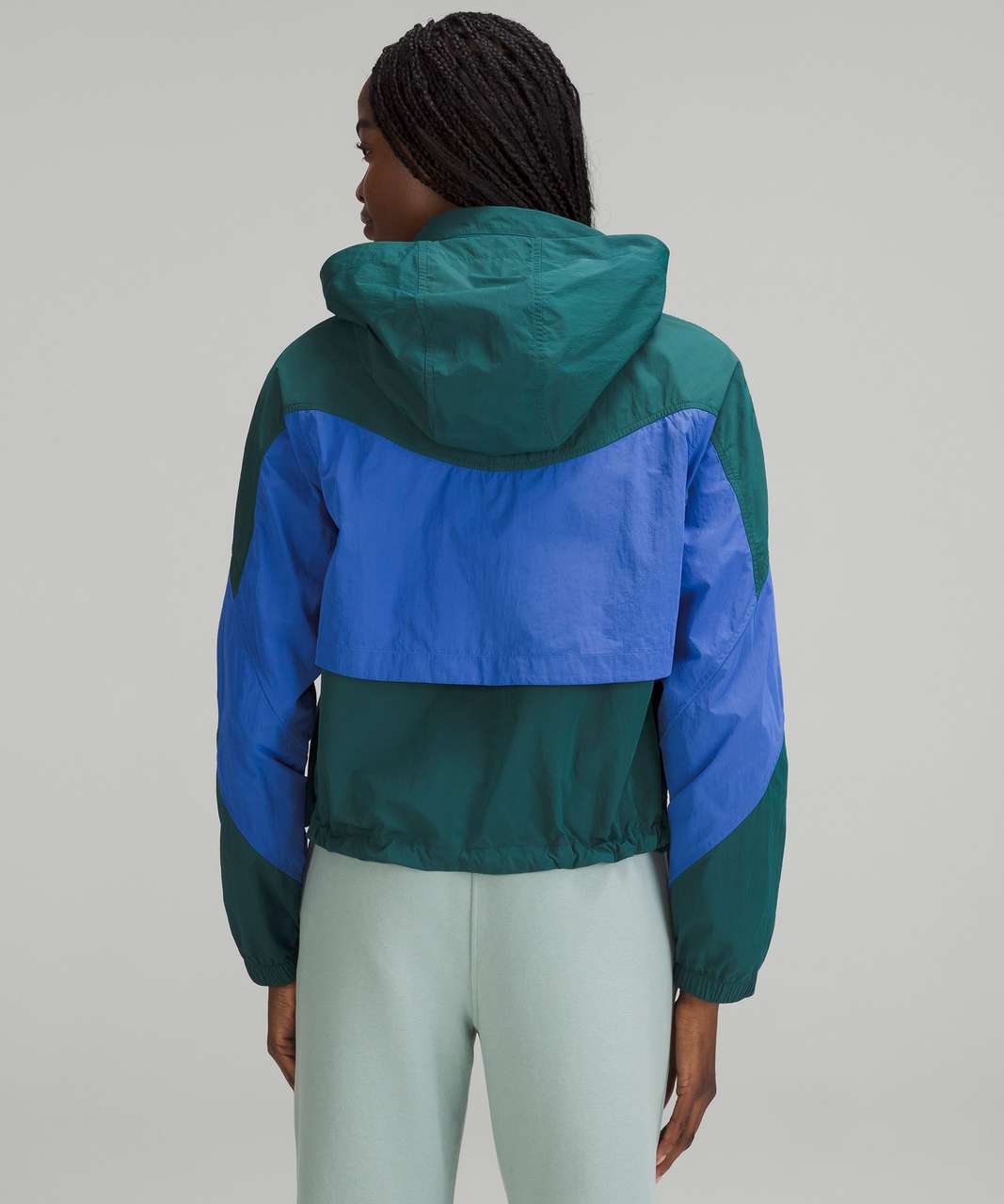 Lululemon Evergreen Cropped Full-Zip Hoodie - Green Jasper / Wild Indigo