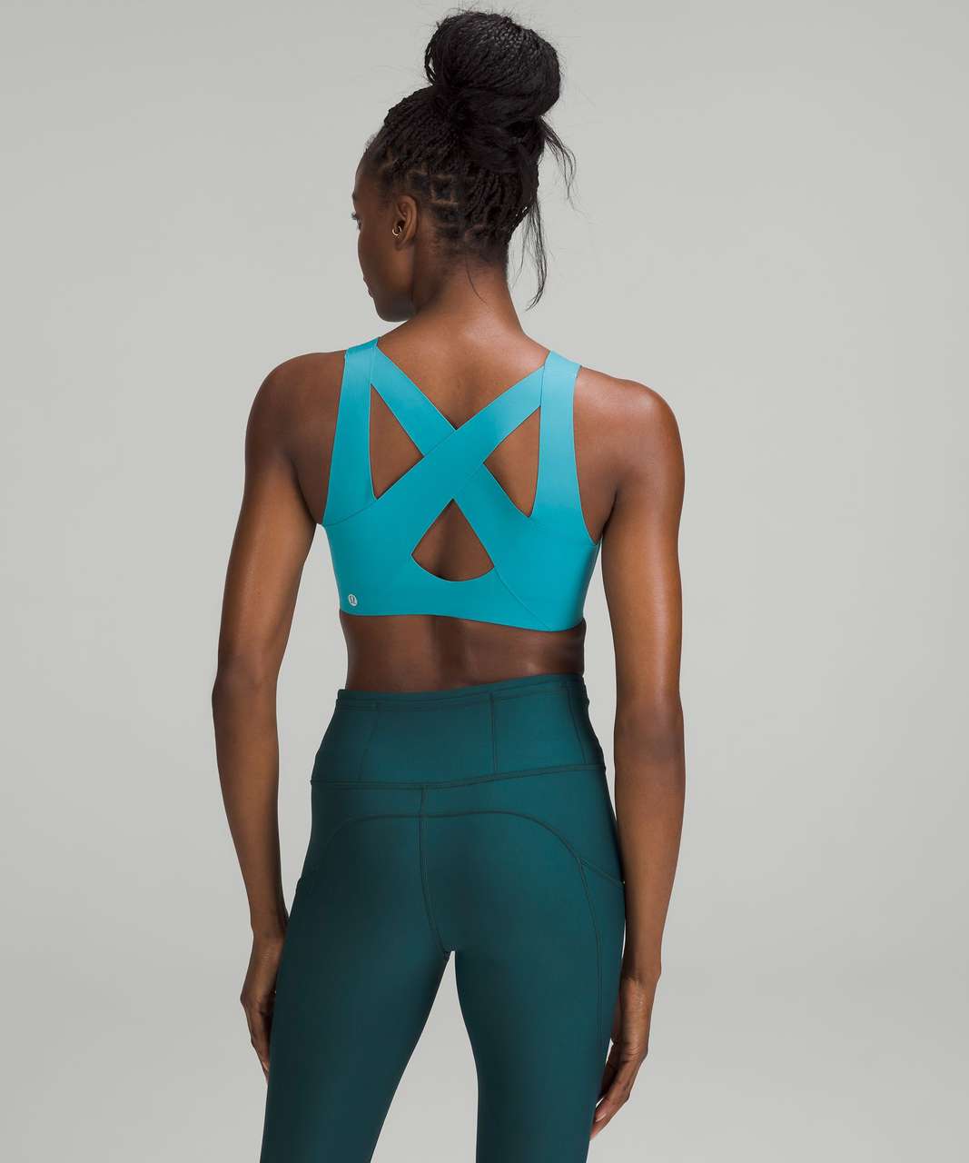 Lululemon Sports Bra Enlite Weave-Back 34B, Light Blue, High Support  Running