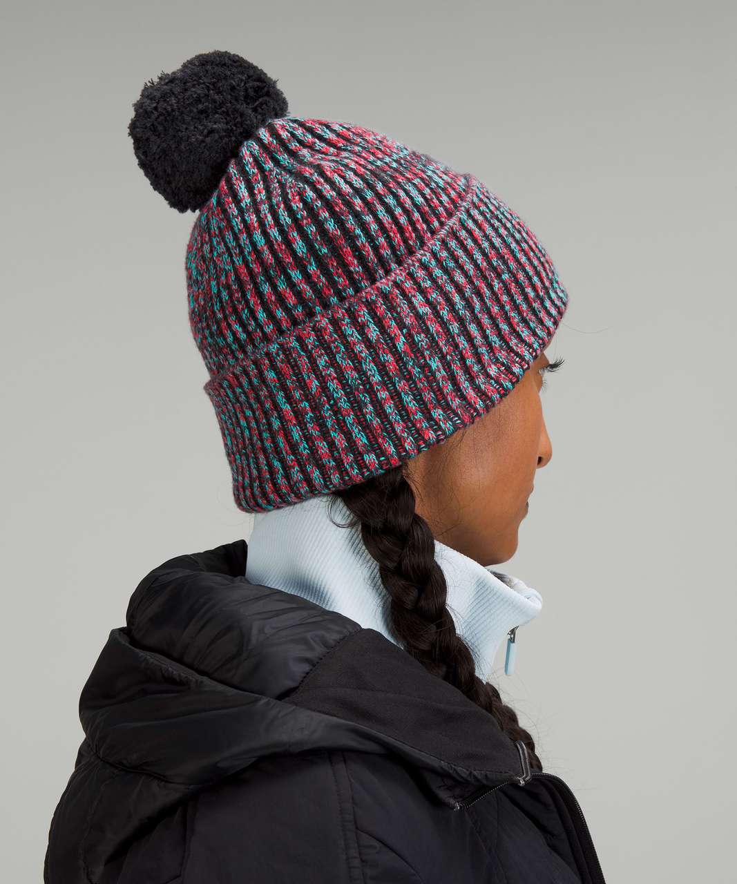 Lululemon Bubble Knit Pom Beanie - Black - lulu fanatics