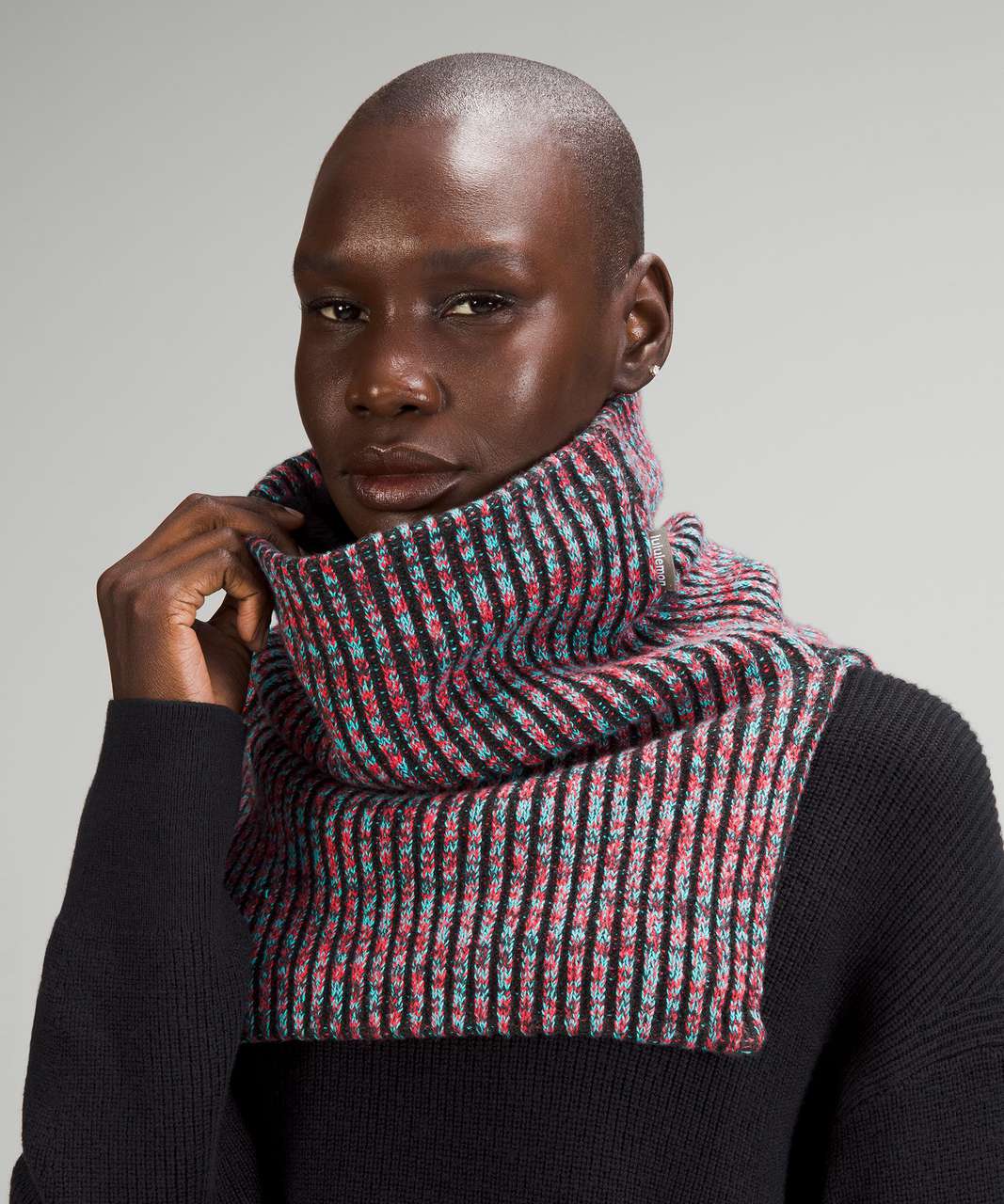 Mens Textured Stripe Cashmere Scarf