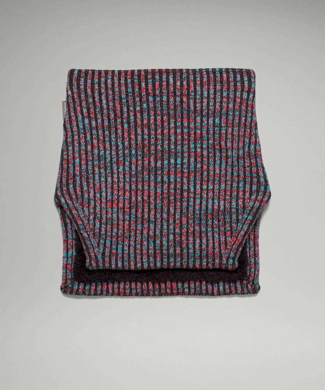 Lululemon Womens Textured Fleece-Lined Knit Neck Warmer - Carnation Red / Black Granite / Electric Turquoise / Dark Heather Grey