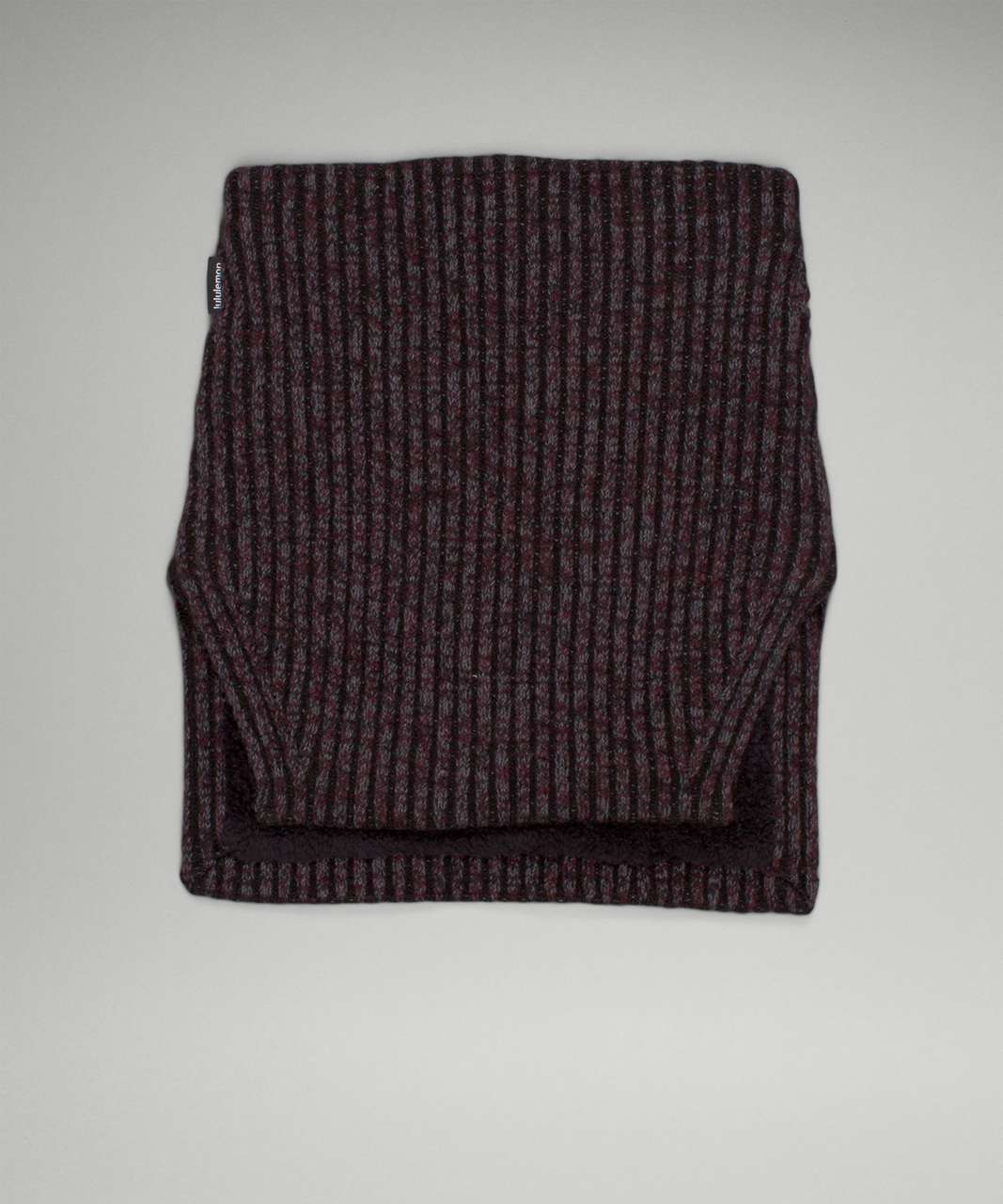 Lululemon Womens Textured Fleece-Lined Knit Neck Warmer - Cassis / Black / Dark Heather Grey / Black