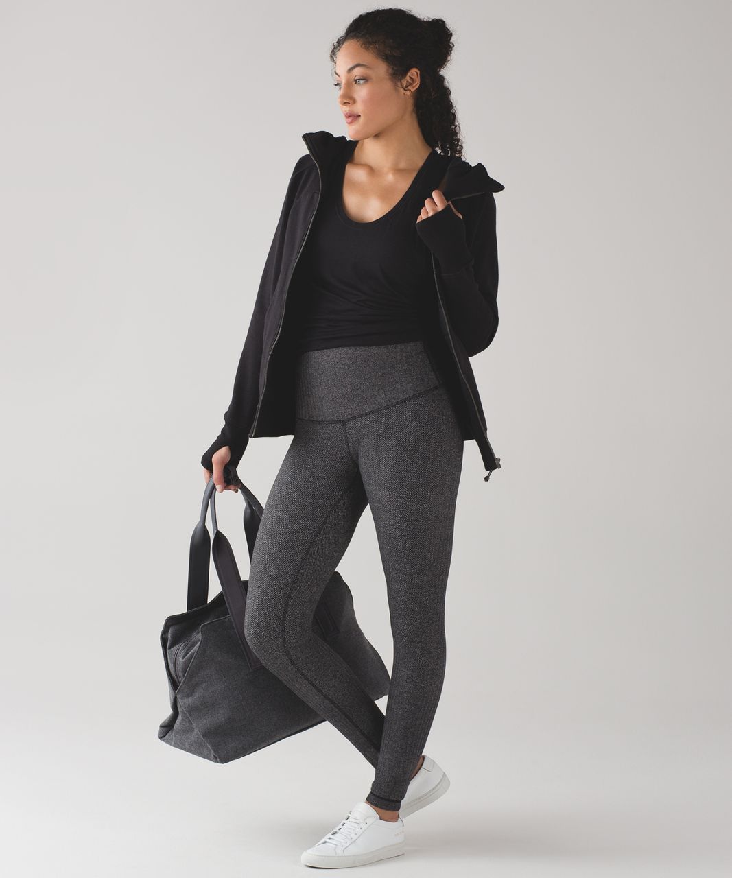 Lululemon Wunder Under Pant (Hi-Rise) - Heathered Herringbone Heathered Black Black