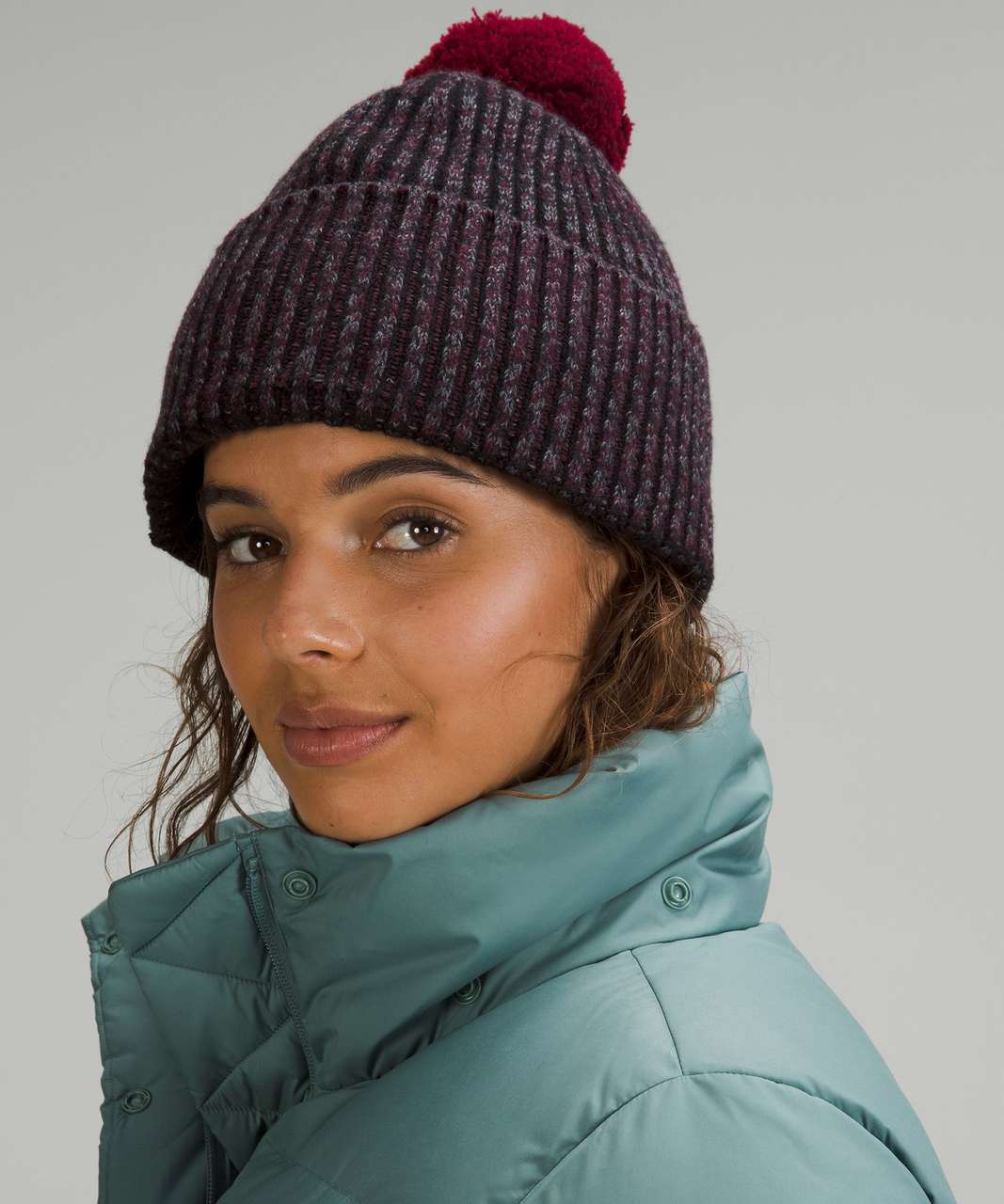 Lululemon Womens Textured Fleece-Lined Knit Ear Warmer - Cassis