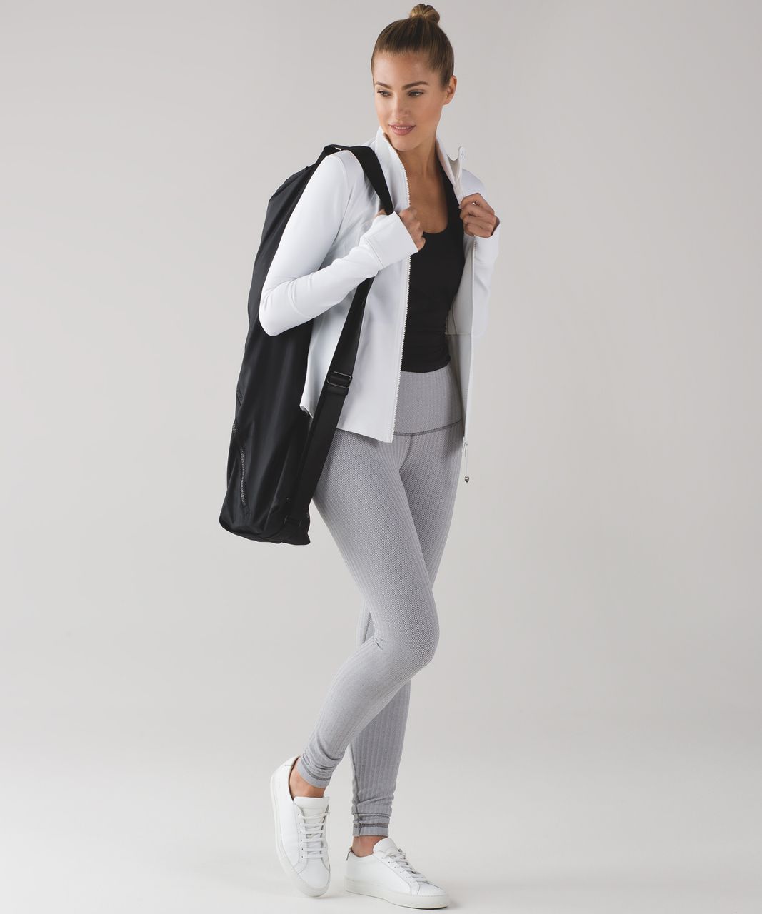 Lululemon Heathered Herringbone Wunder Under Size 2 White Slate