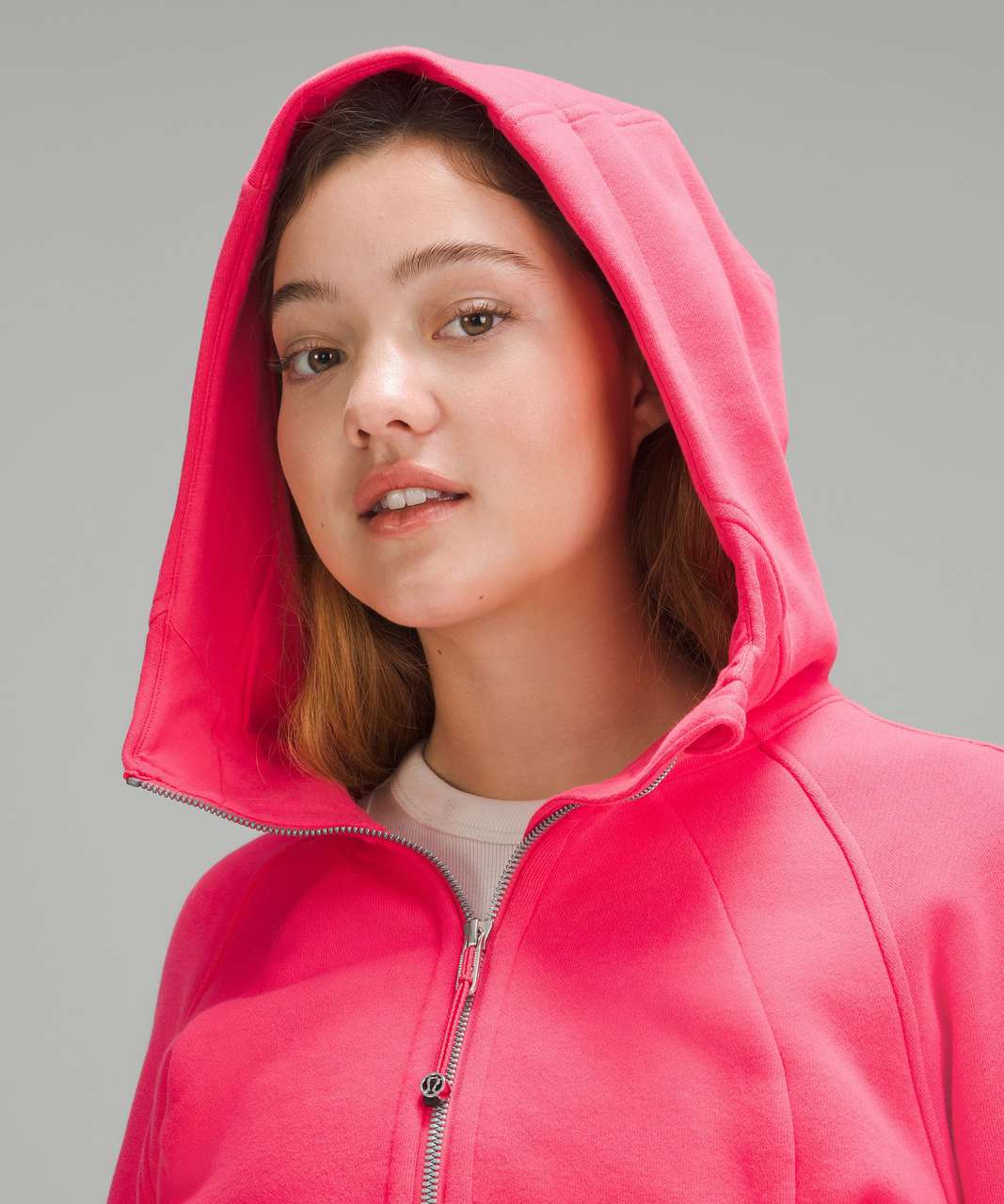 Lululemon Scuba Full-Zip Cropped Hoodie - Lip Gloss