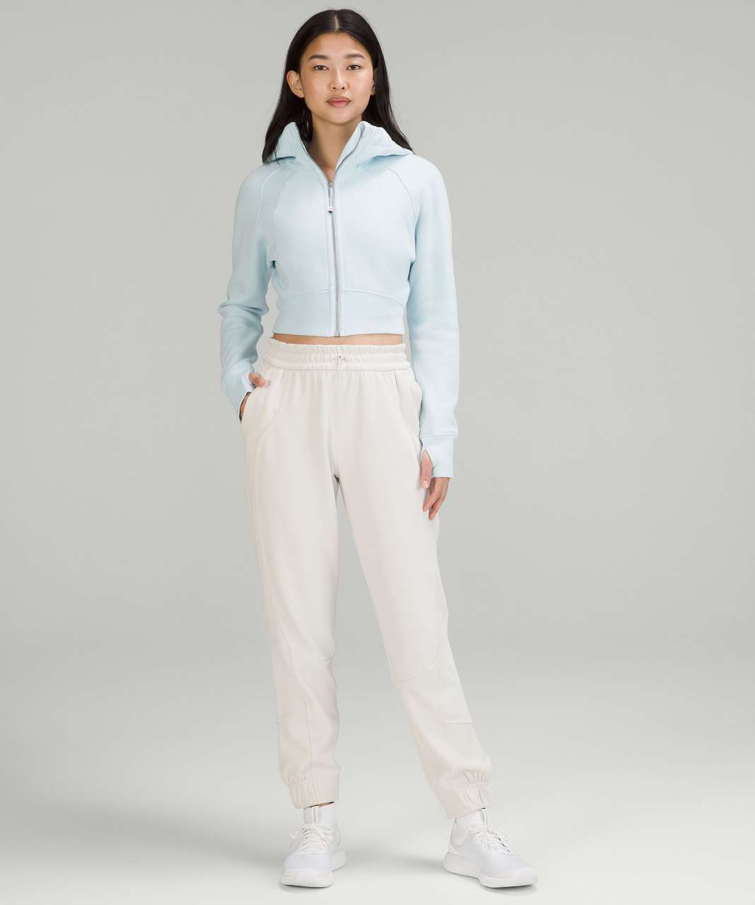 Lululemon Scuba Oversized Funnel Neck Half Zip - Powder Blue - lulu fanatics