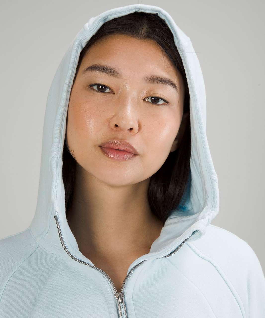 Lululemon Scuba Full-Zip Cropped Hoodie - Powder Blue - lulu fanatics