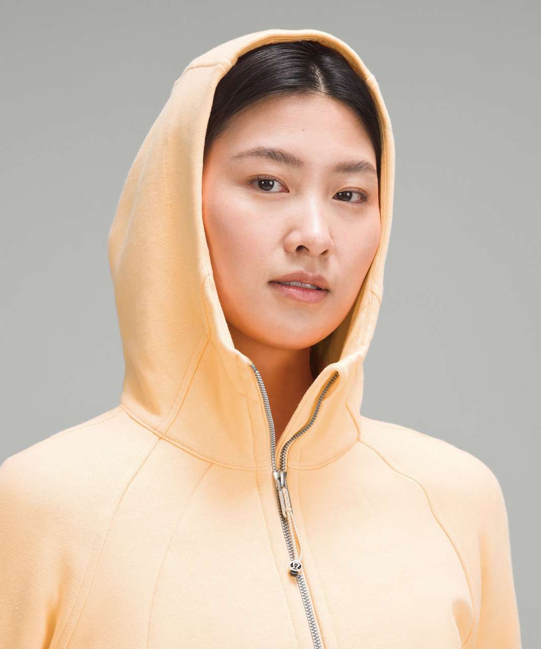 Scuba Full-Zip Cropped Hoodie, Electric Lemon