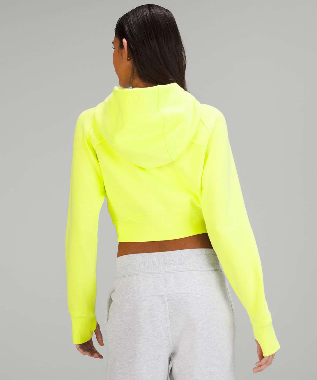 Lululemon Scuba Full-Zip Cropped Hoodie - Electric Lemon - lulu fanatics