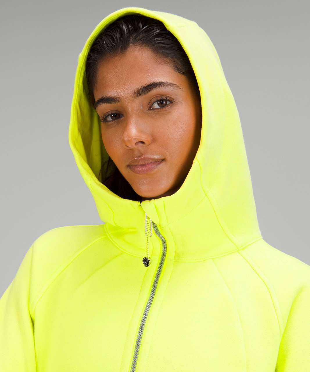 Lululemon Scuba Full-Zip Cropped Hoodie - Electric Lemon - lulu fanatics