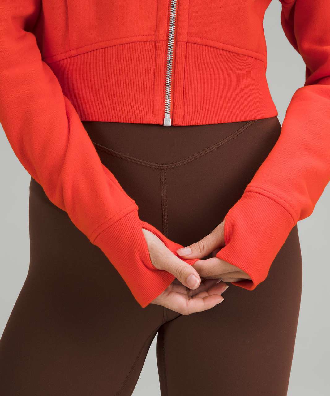 Lululemon Scuba Full-Zip Cropped Hoodie - Solar Orange