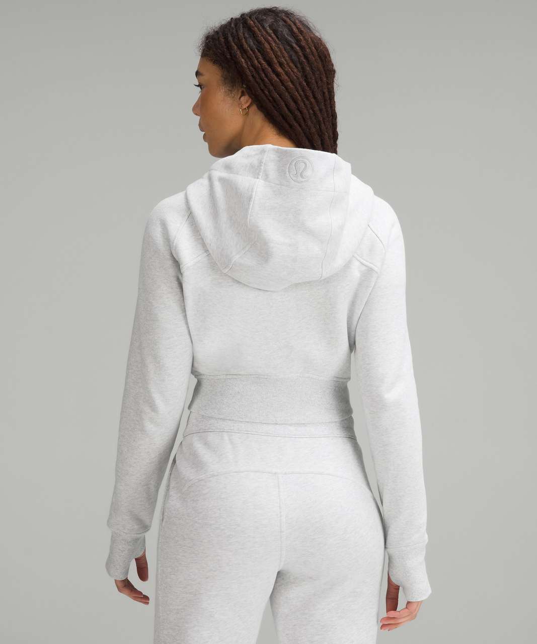 Lululemon Scuba Full-Zip Cropped Hoodie - Heathered Core Ultra Light Grey -  lulu fanatics