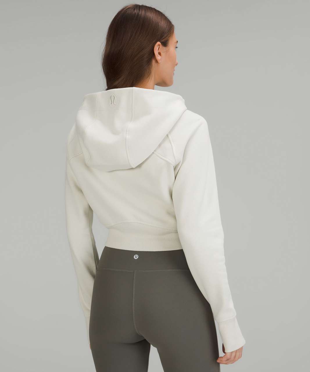 Tall person try-on: the scuba full-zip cropped hoodie (size 8/10