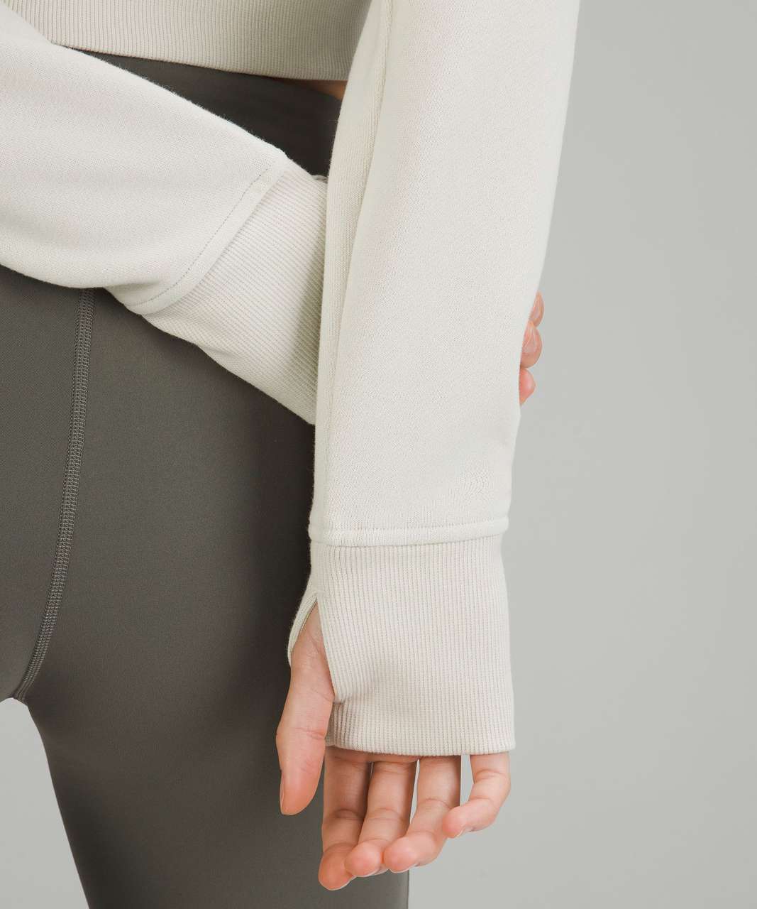 Lululemon Scuba Full-Zip Cropped Hoodie - Bone