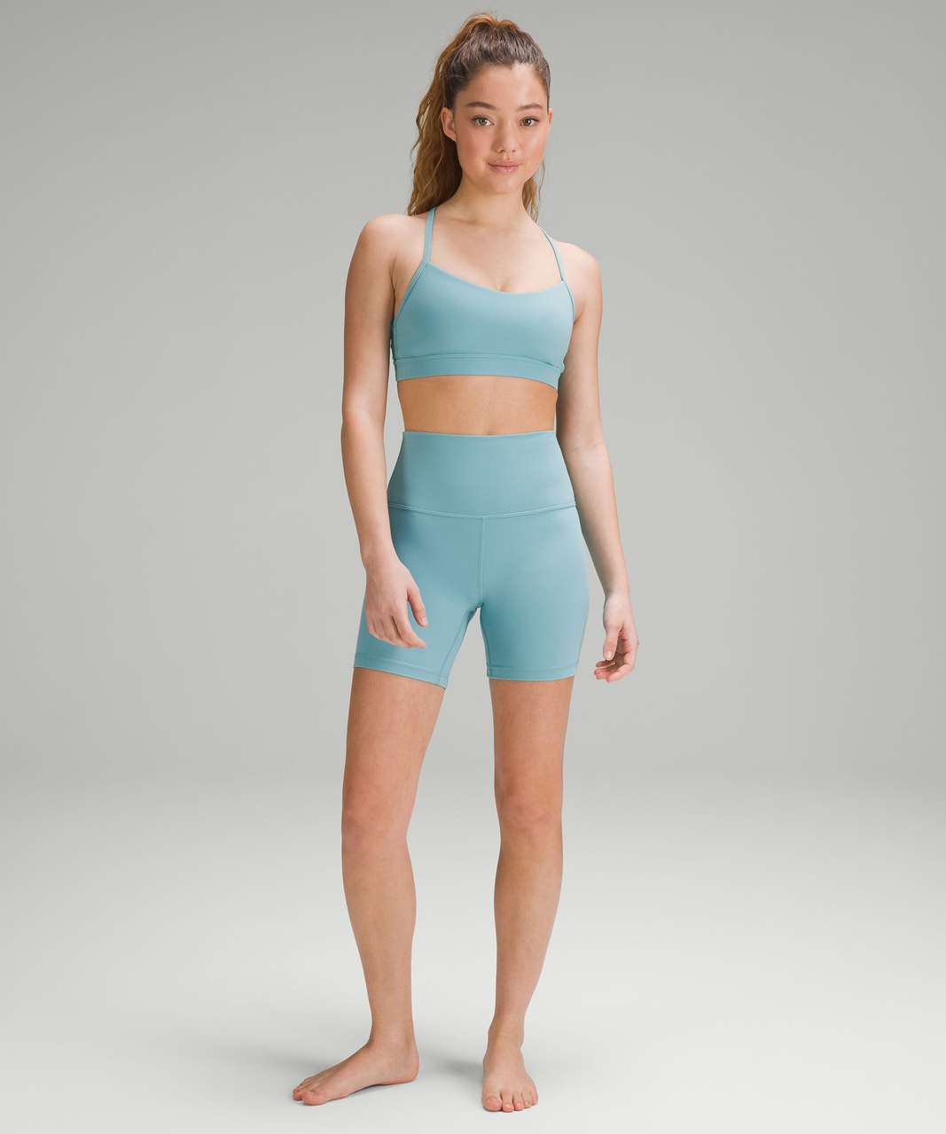 Lululemon High-Rise Yoga Short 6 *Grid Texture - Utility Blue - lulu  fanatics