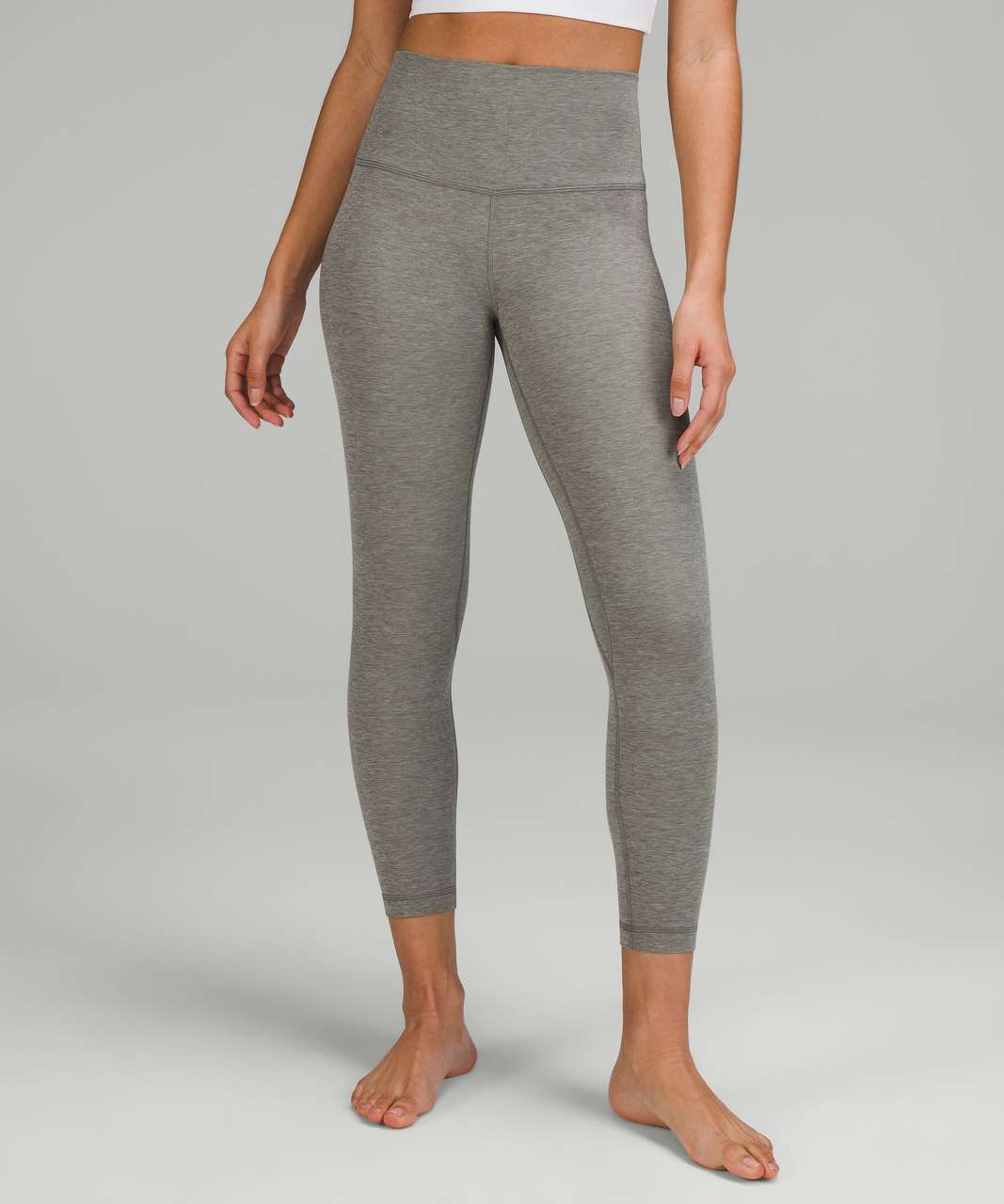 Lululemon Heathered Grey with Side Zipper Pocket and Mesh Sides Croppe –  The Saved Collection