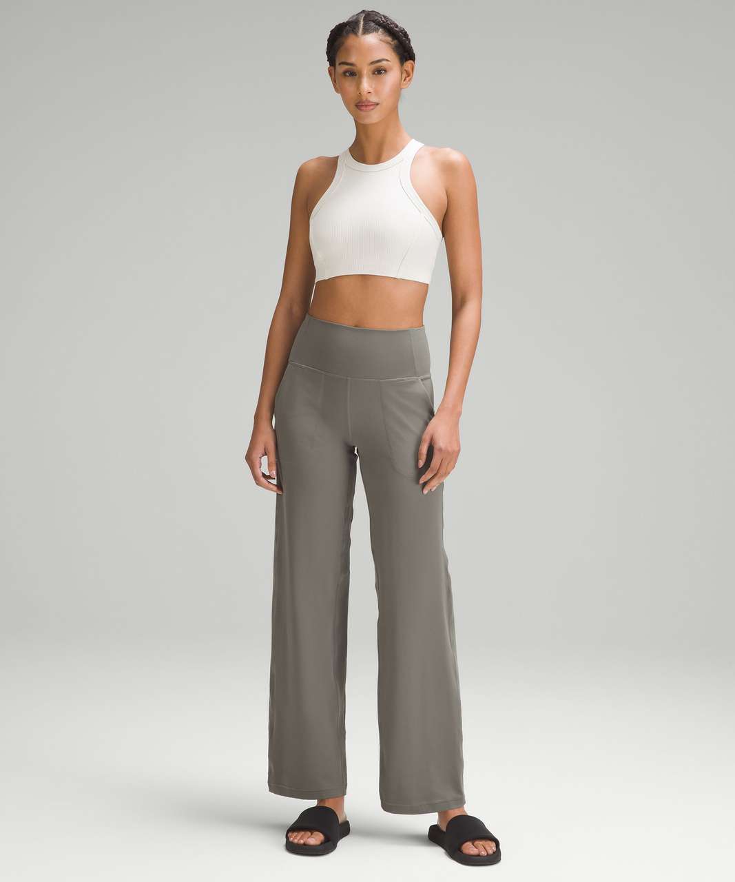 Lululemon Pants Women 12 Gray Outdoors Gym Align Wide Leg Casual