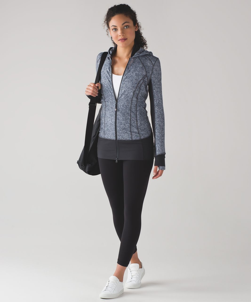 Lululemon Daily Practice Jacket - Rio Mist White Black / Deep Coal ...