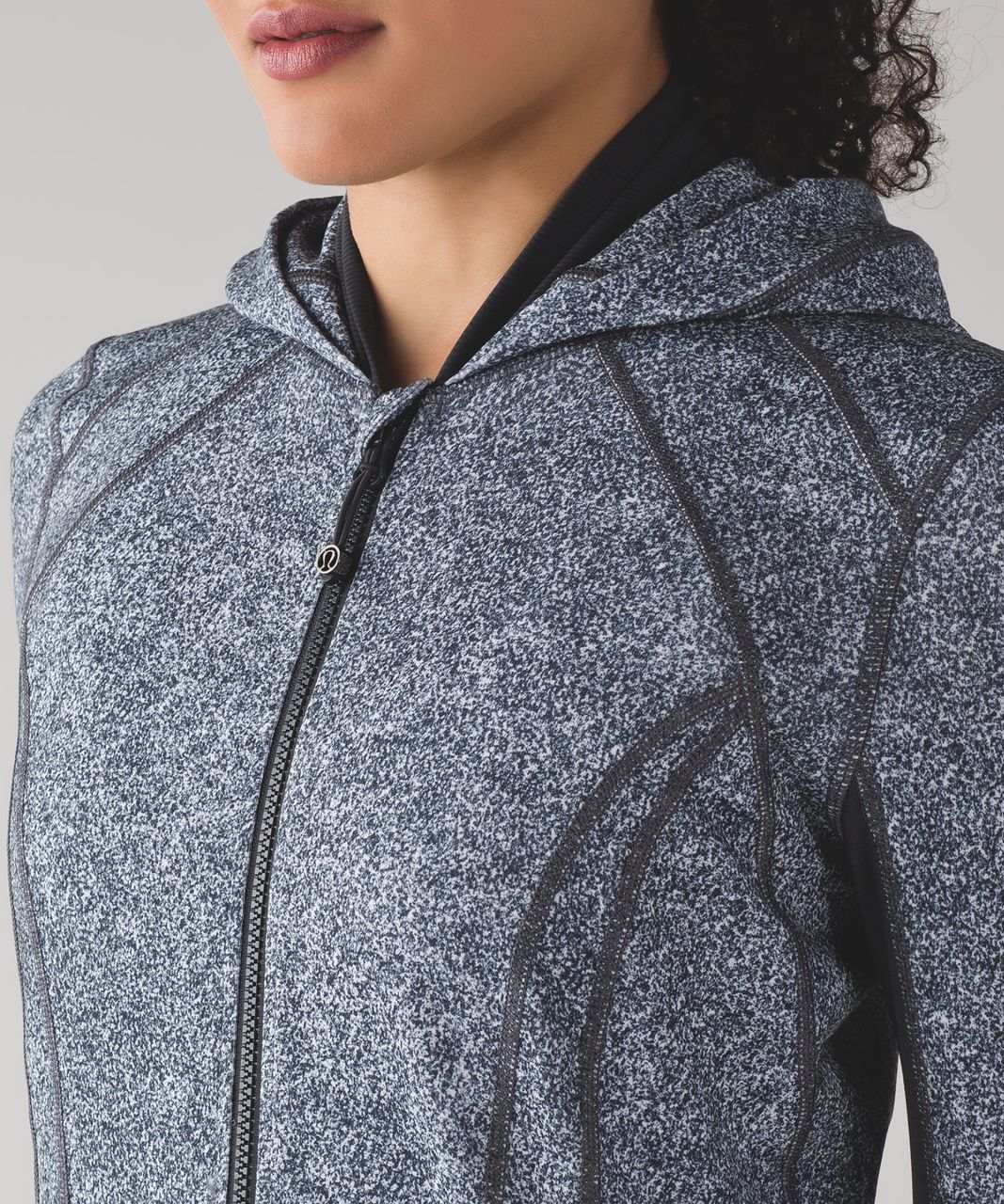 Lululemon Daily Practice Jacket - Rio Mist White Black / Deep Coal