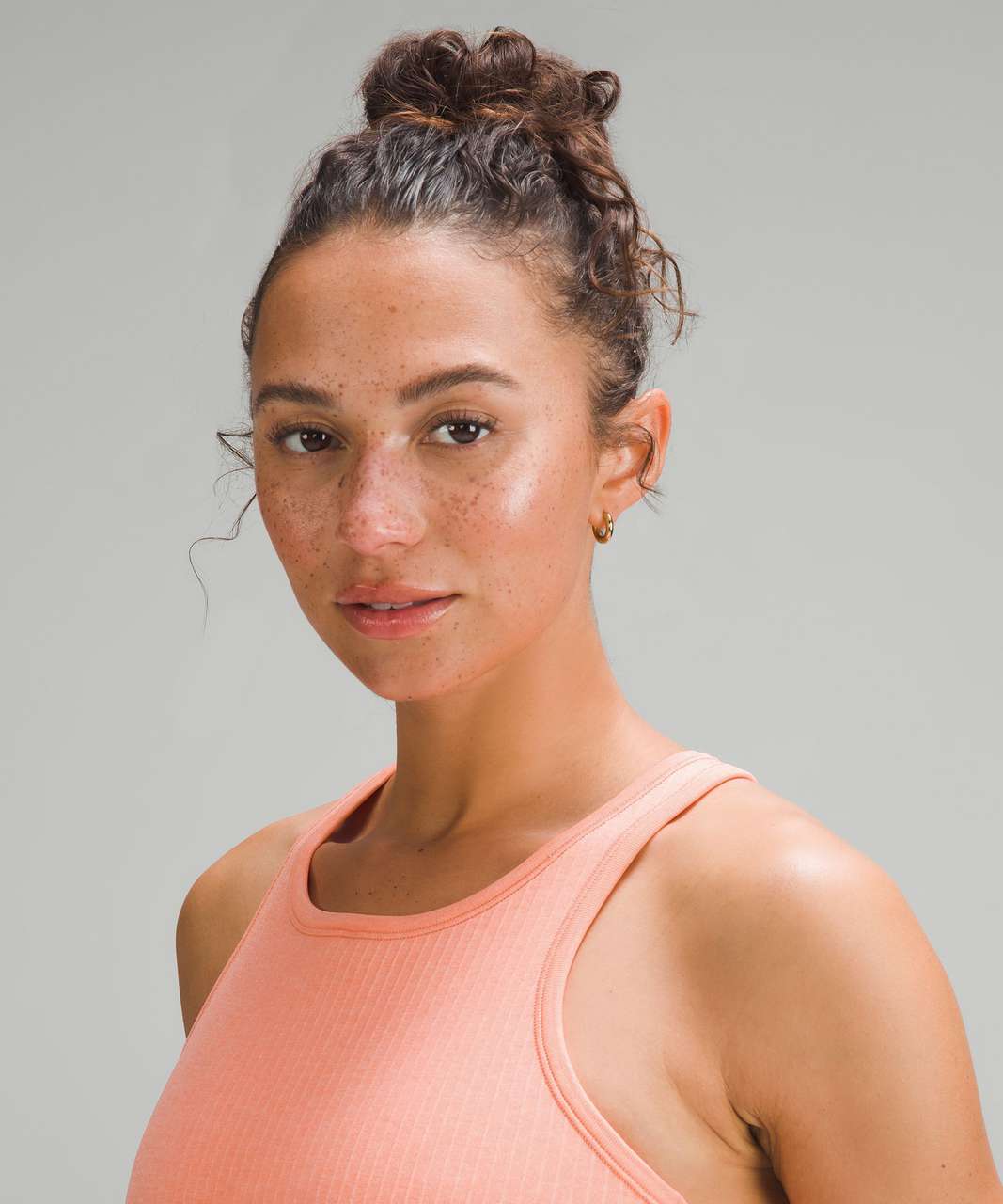 Lululemon Ebb to Street Cropped Racerback Tank Top - Sunny Coral