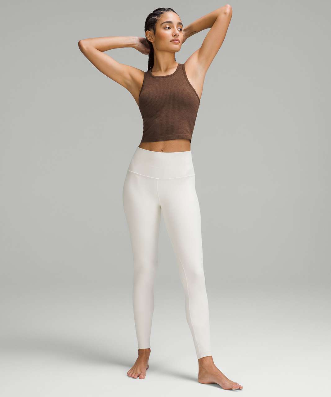 Lululemon Ebb to Street Cropped Racerback Tank Top - Java - lulu fanatics