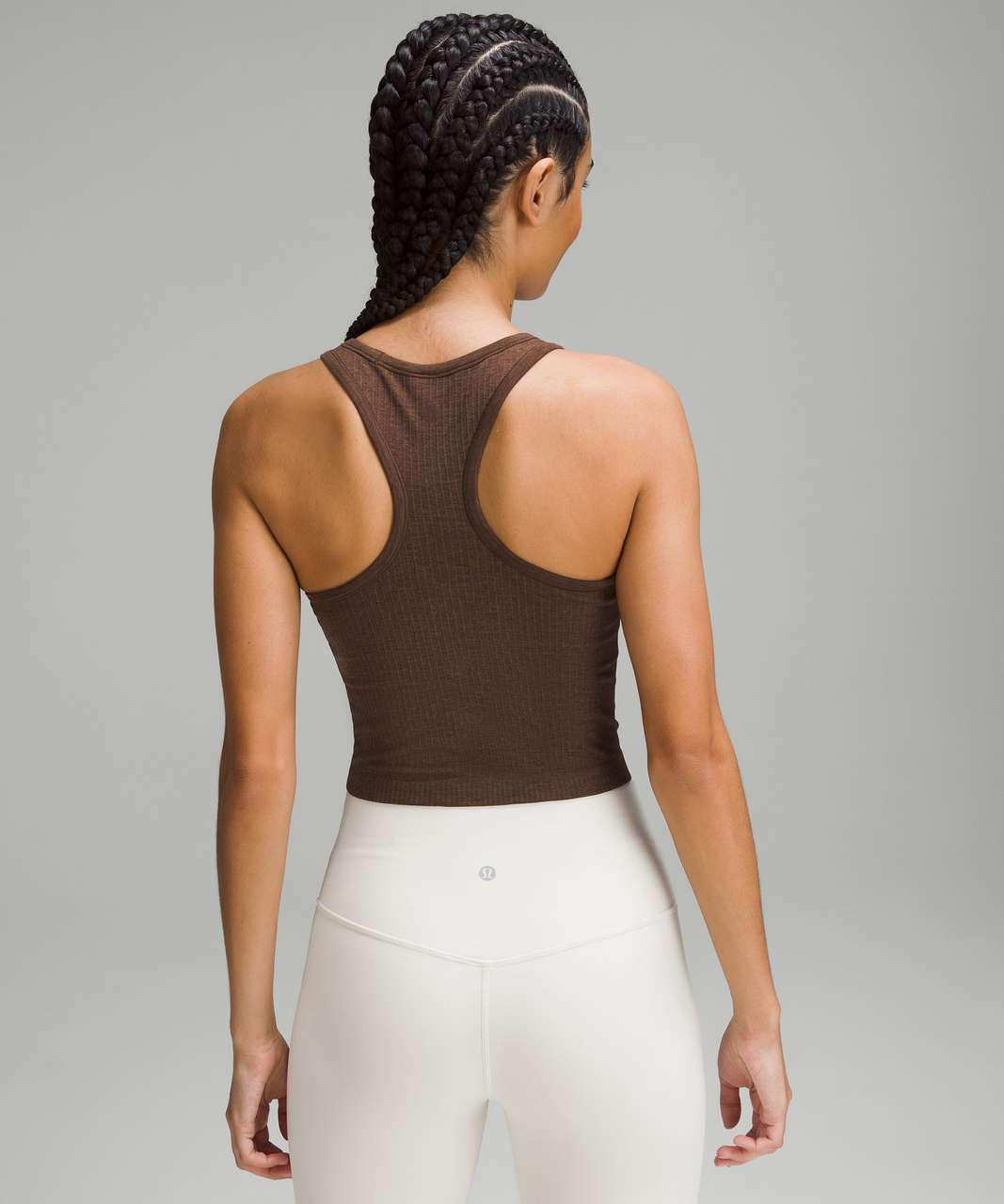 Lululemon Ebb to Street Cropped Racerback Tank Top - Java