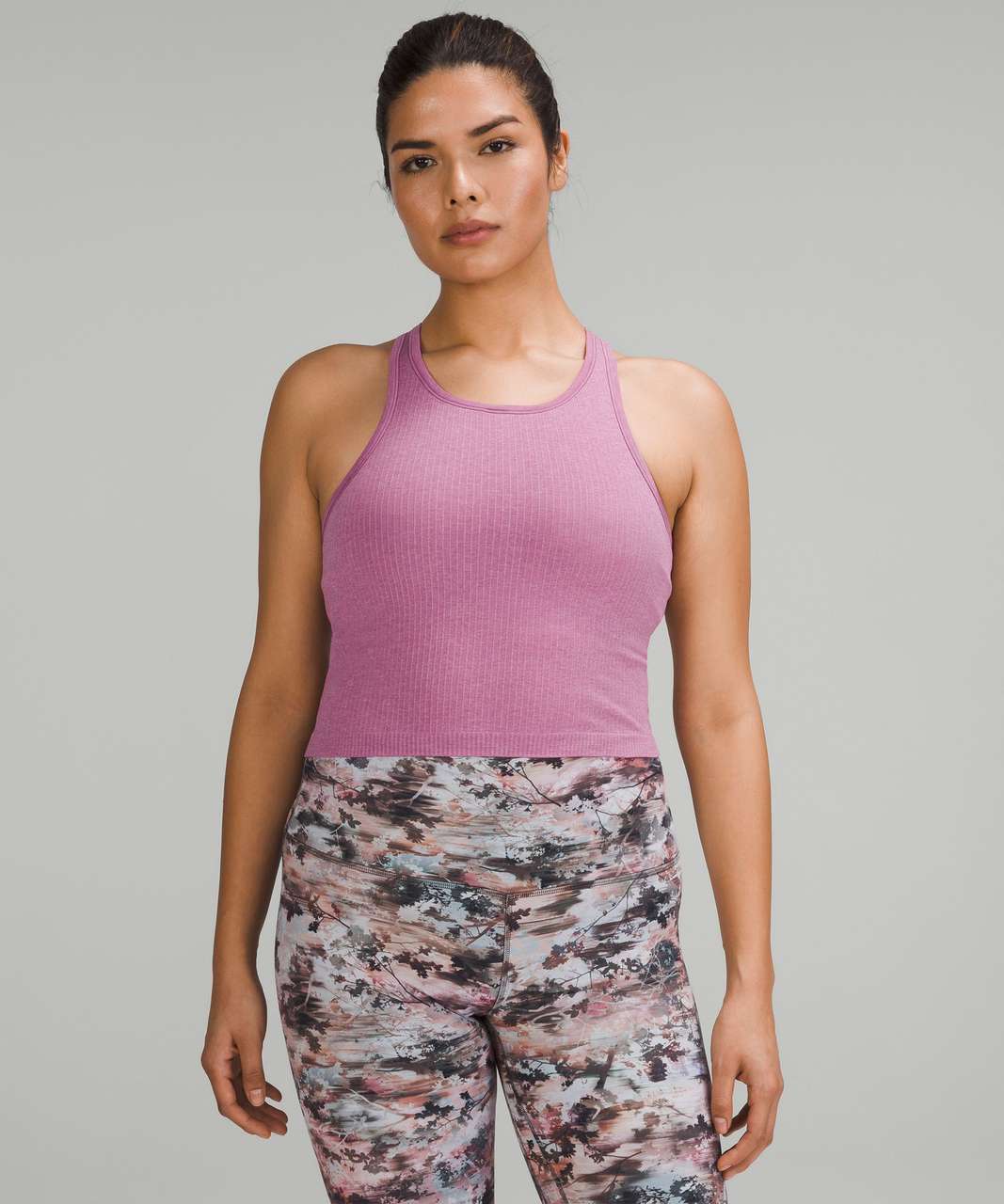 Lululemon Ebb to Street Cropped Racerback Tank Top - Velvet Dust - lulu  fanatics