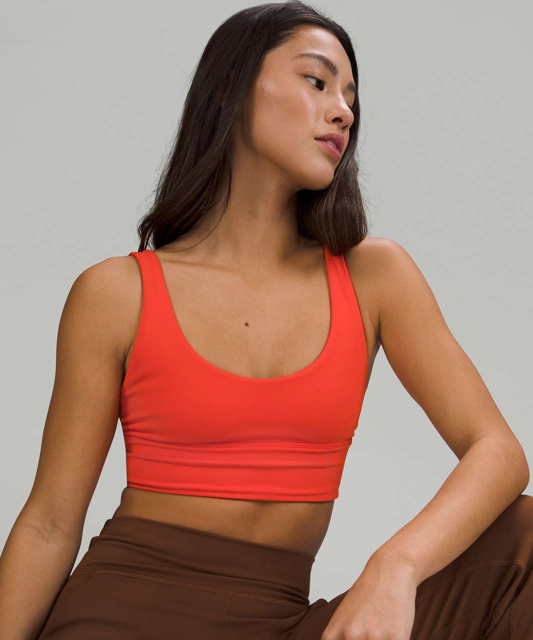 Lululemon Glide and Stride Tank + Mesh Sport Bra Attached Orange