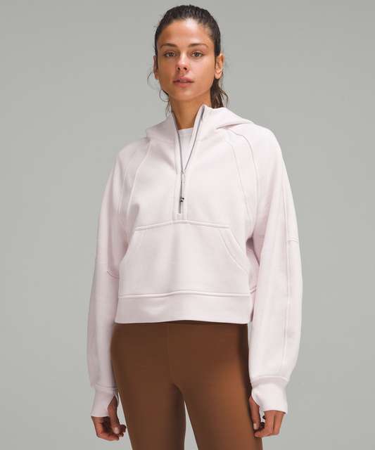 Scuba Oversized 1/2 Zip Hoodie in Feather Pink, size xs/s : r