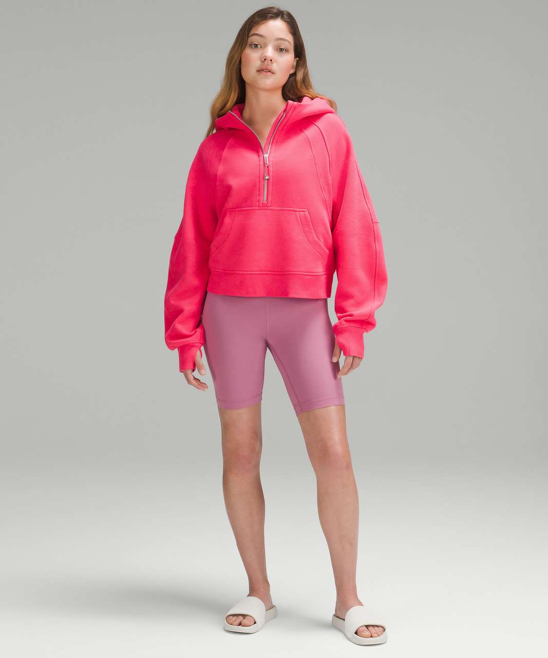 lululemon athletica Scuba Half-zip Cotton-blend Cropped Sweatshirt