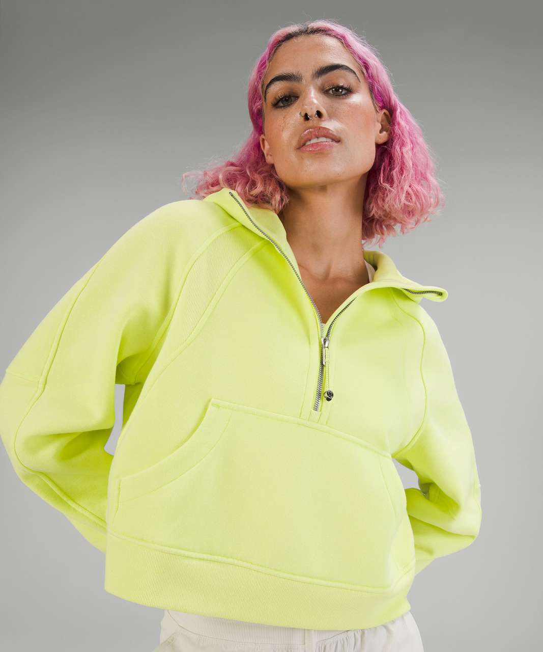 Lululemon Scuba Oversized Half-Zip Hoodie - Electric Lemon - lulu fanatics