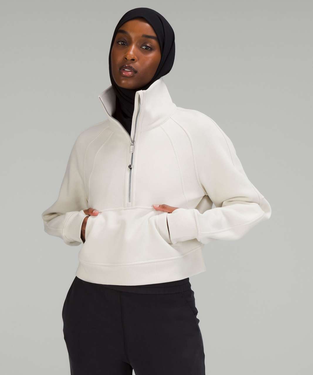 Lululemon Scuba Oversized Funnel Neck Half Zip - Bone - lulu fanatics