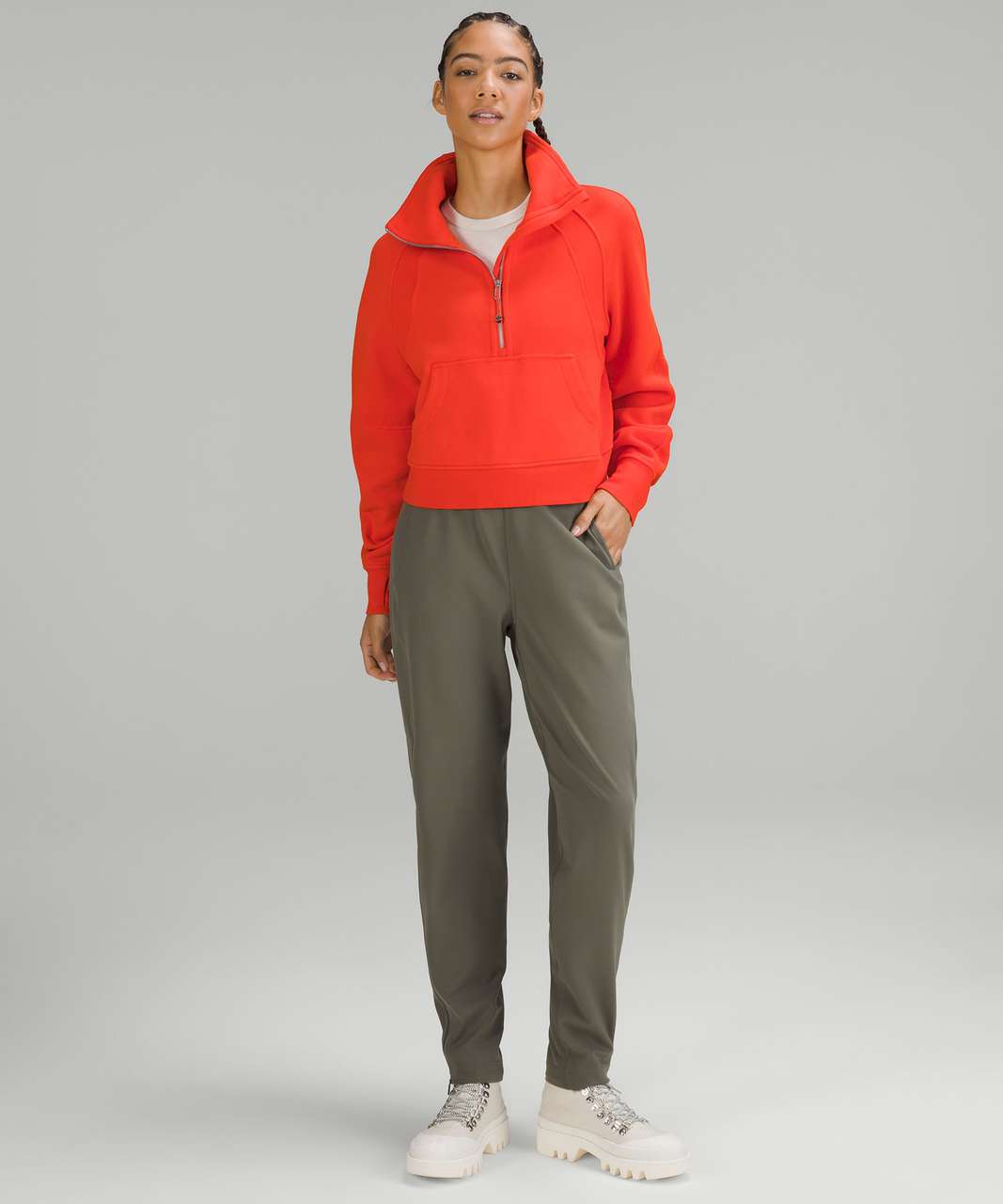 Lululemon Scuba Oversized Funnel-Neck Half Zip - Terra Orange - lulu  fanatics