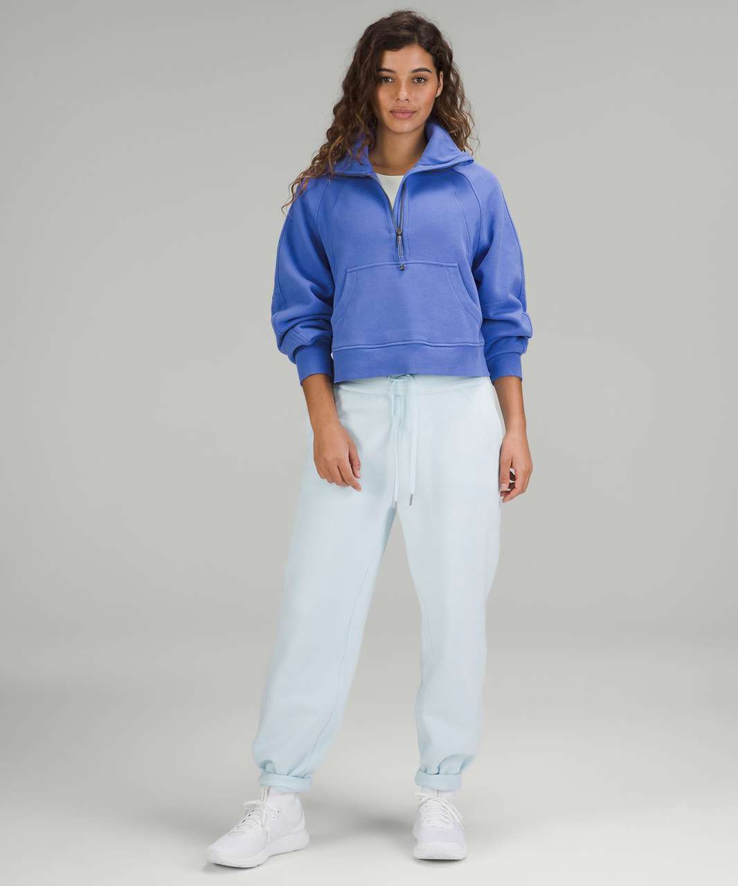 Lululemon Scuba Oversized Funnel Neck Half Zip - Powder Blue - lulu fanatics