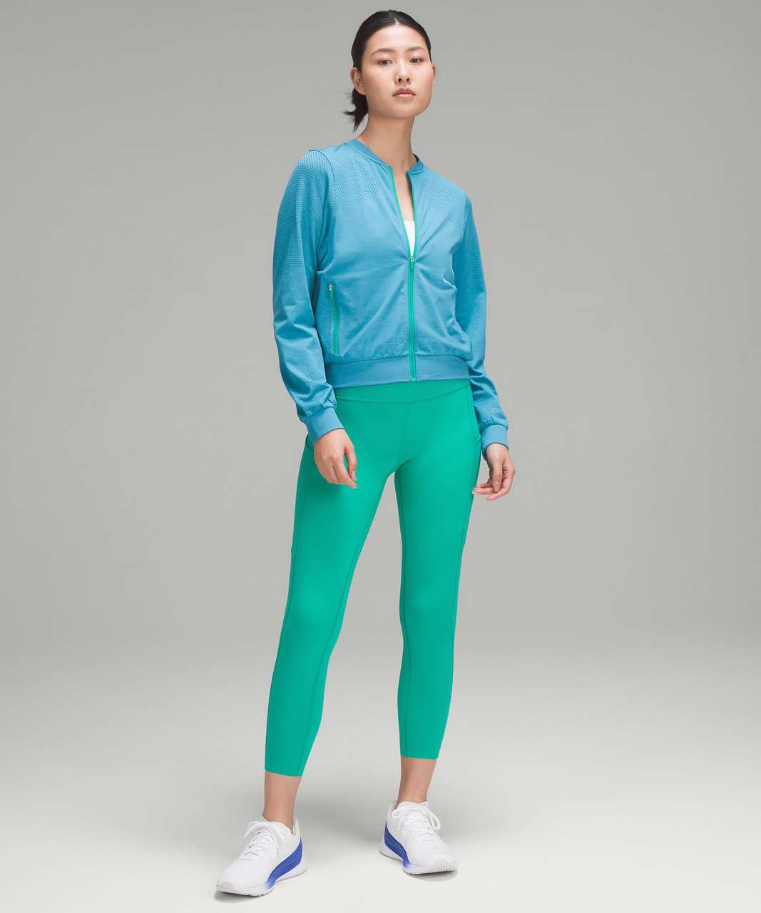 Lululemon Women Activewear Jacket 4 Green To Class Shawl Neck Button Up  Pockets
