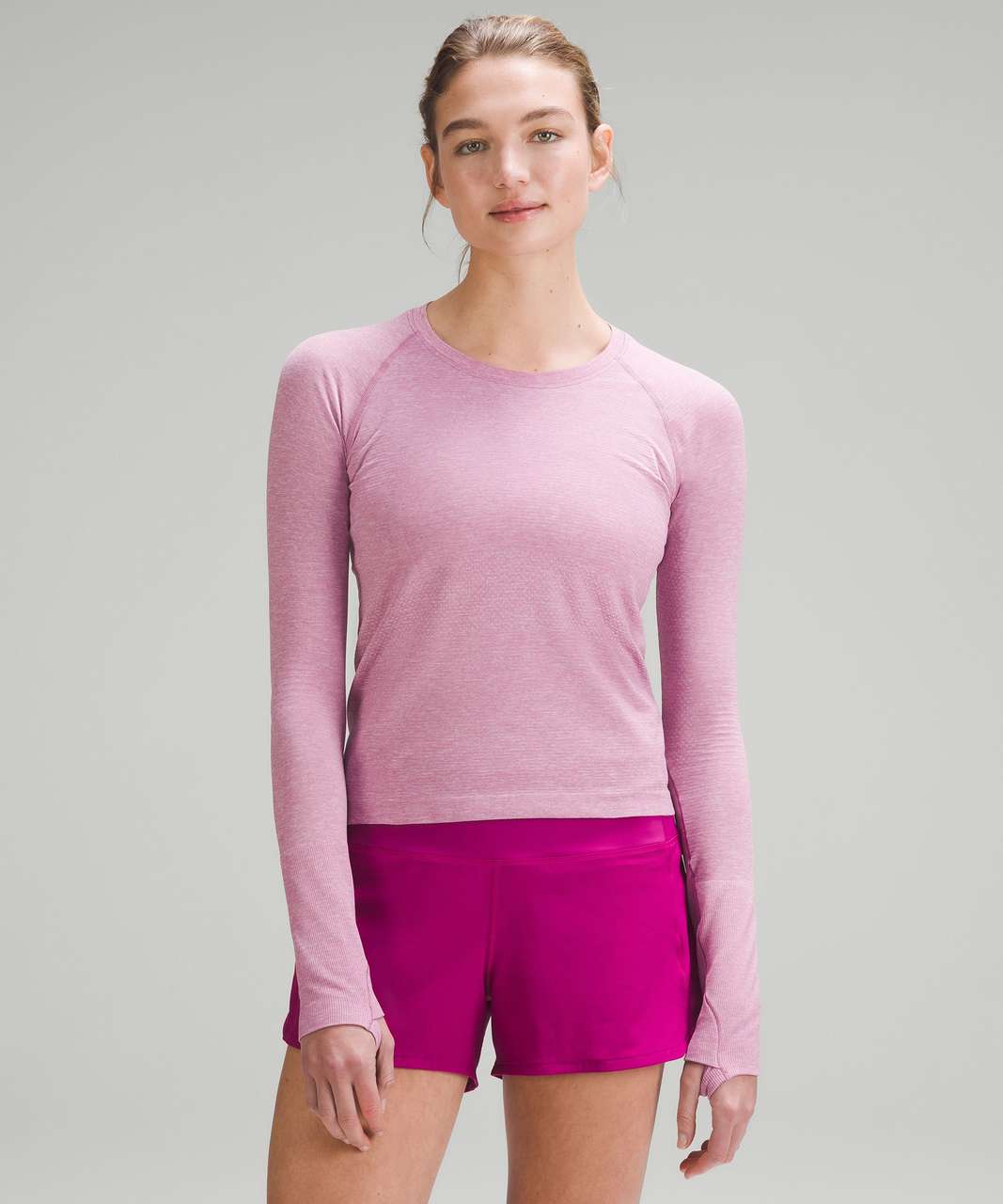 Lululemon Run: Swiftly Tech Long Sleeve Scoop - Power Purple - lulu  fanatics