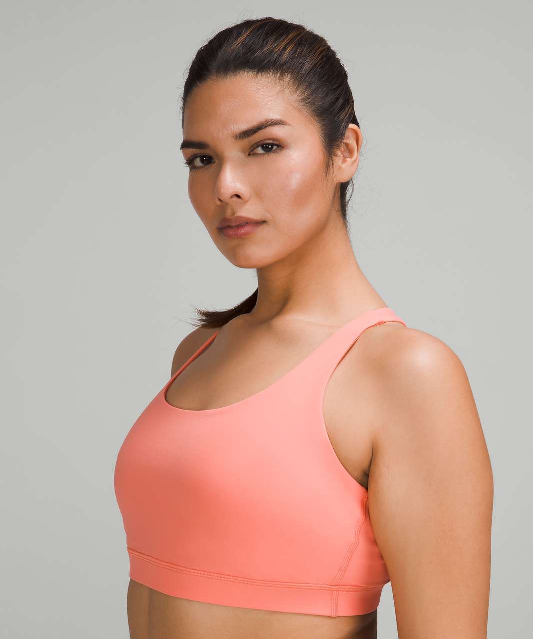 Women's High Support Embossed Racerback Run Sports Bra - All in Motion Coral