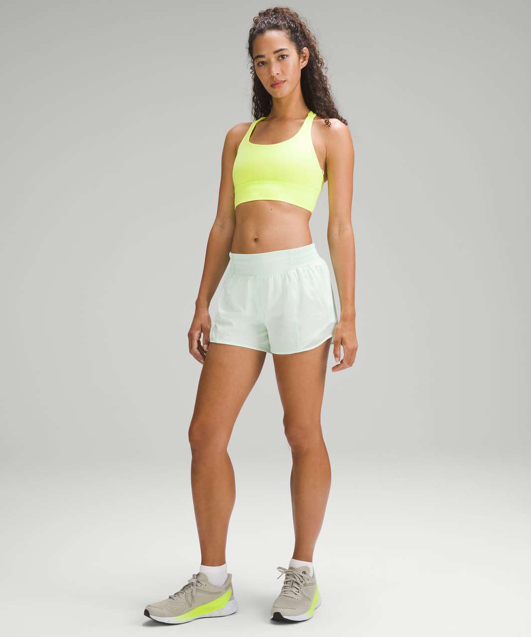 Lululemon Energy Longline Bra *Medium Support, B–D Cups - Electric Lemon -  lulu fanatics