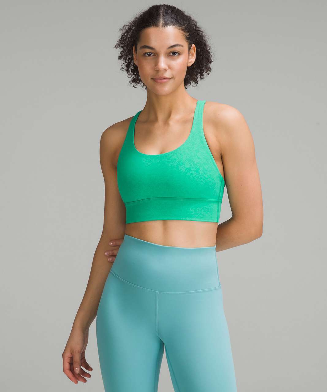 Lululemon Energy Longline Bra *Medium Support, B–D Cups - Blaze Maldives Green