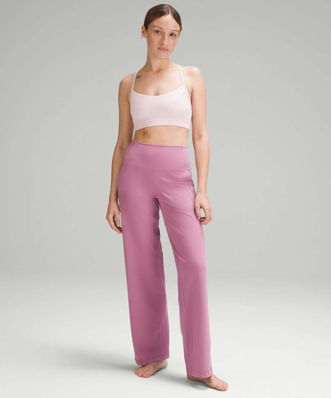 Lululemon Flow Y Bra *Nulu Size 6 B/C cup Pink Lychee PLYC 54190