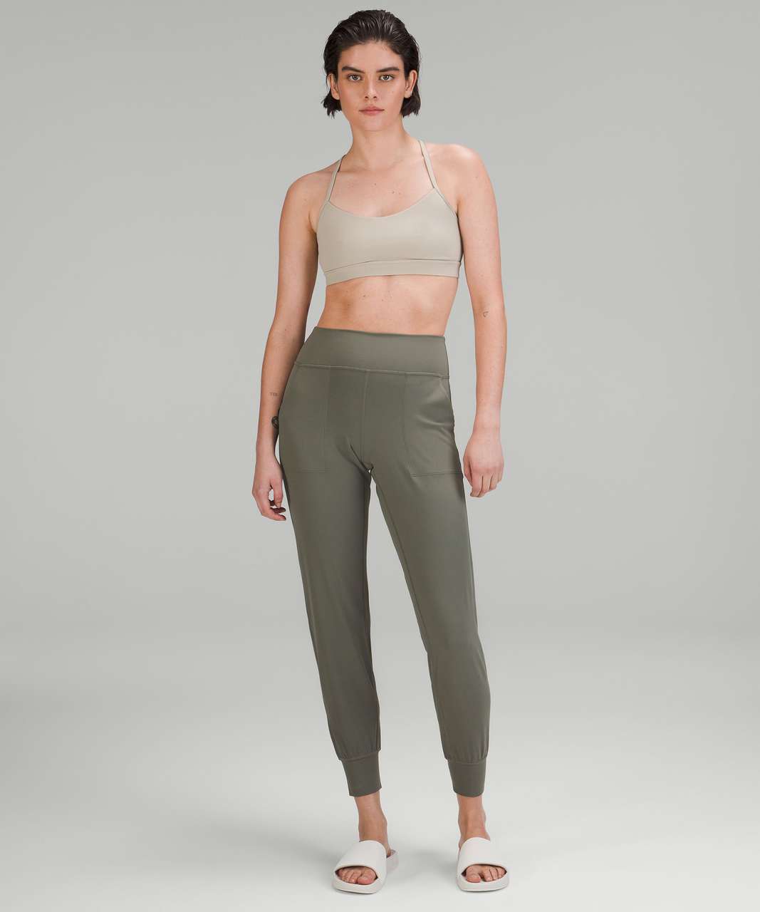 Lululemon Flow Y Bra Nulu *Light Support, A-C Cups - Raw Linen