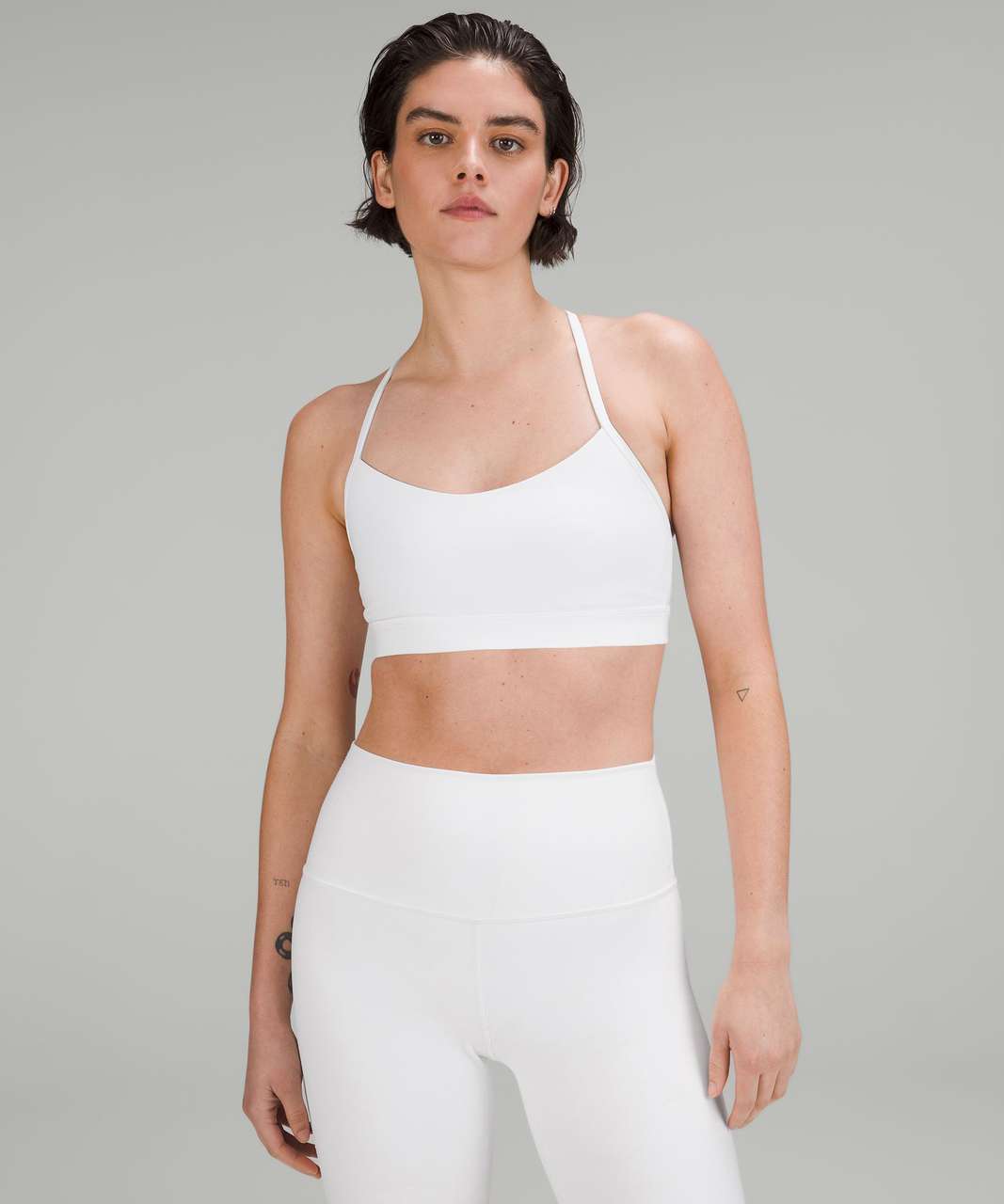 Lululemon Cross-Back Nulu Yoga Tank Top - White - lulu fanatics