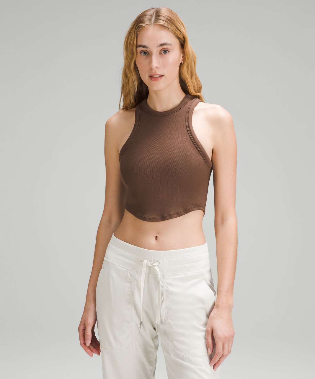 Lululemon Hold Tight Cropped Tank Top - Java - lulu fanatics