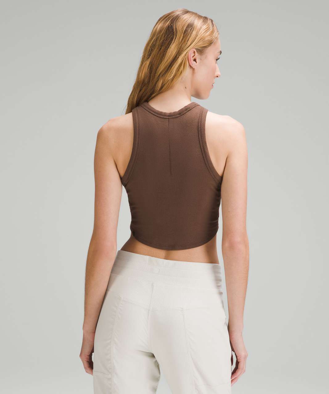 Lululemon Hold Tight Cropped Tank Top - White/Neutral - Size 10 Ribbed Modal Fabric