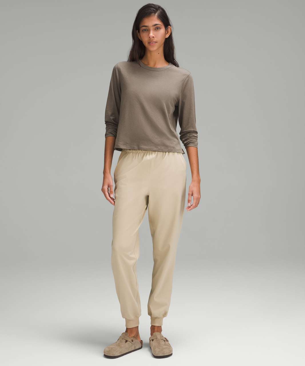 Nomat Front Tuck Wide Pants Ivory Gray-