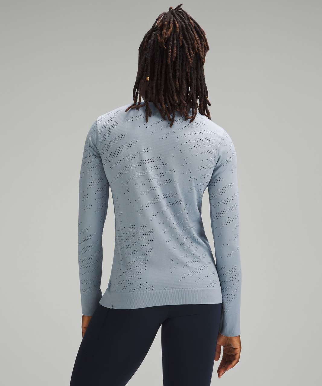 Lululemon Swiftly Relaxed-fit Long Sleeve Shirt In Painted Camo Silver Blue/sheer  Blue