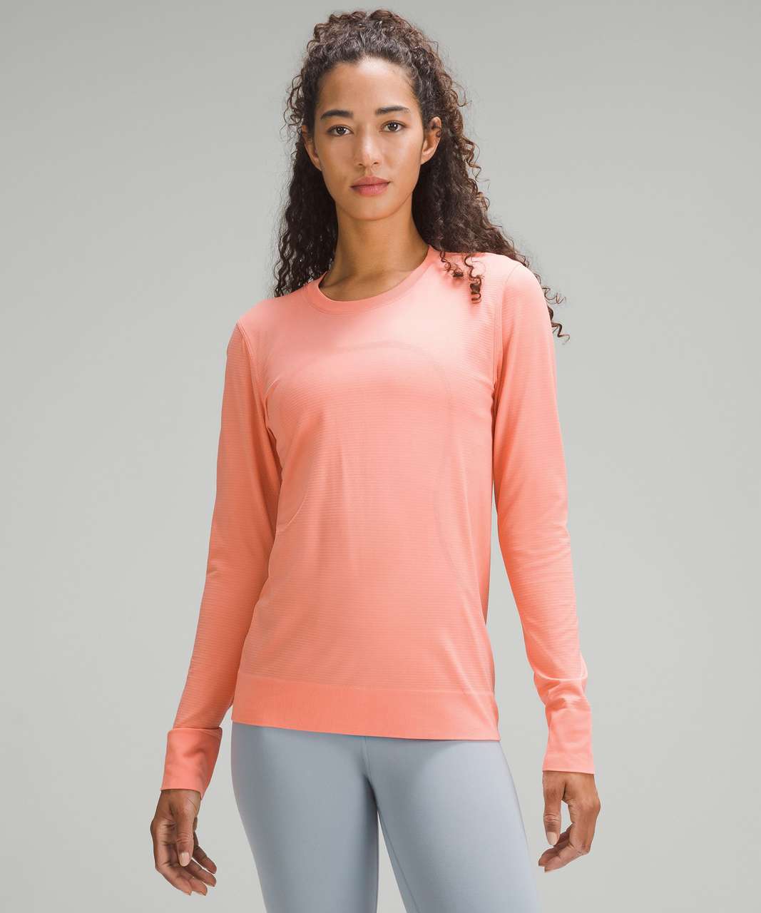 Lululemon Swiftly Relaxed Long-Sleeve Shirt - Sunny Coral / Sunny Coral