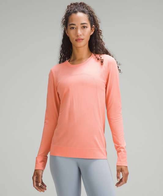 Lululemon Swiftly Relaxed-fit Long Sleeve Shirt In Painted Camo Silver Blue/sheer  Blue