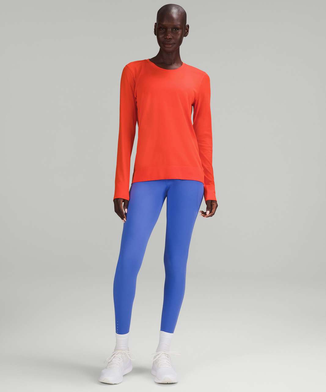 Lululemon Swiftly Relaxed Long-Sleeve Shirt - Solar Orange / Solar Orange -  lulu fanatics